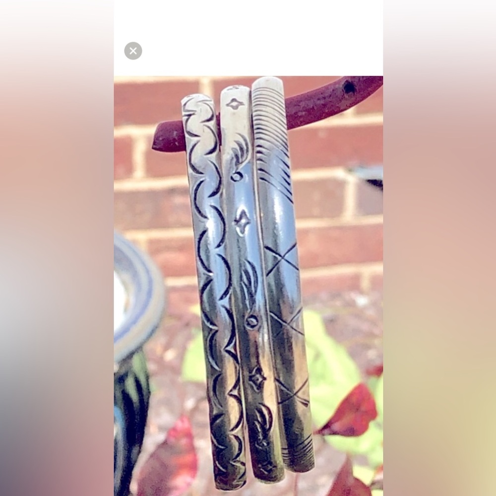 Taxco Silver Engraved Bracelets